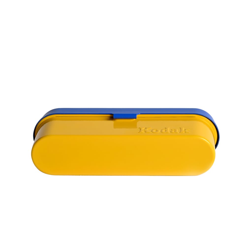 KODAK Film Case Etui na 5 rolek folii 35mm-kompaktowa,stalowa obudowa retro do zabezpieczania rolek folii(azul)(folia nie wchodzi w zakres dostawy)