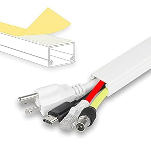 315″ Cord Hider for Wall Mounted Tv Kit Paintable White Baby and Pets Proof Electrical Strip Cord Cover Cable Hider Cable Raceway Wire Covers for Cords Wire Hider Cable Cover Cord Cable Concealer