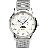 [サルバトーレマーラ] 腕時計 ムーンフェイズ マルチカレンダー 5気圧防水 ビジネス フォーマル メンズ メッシュステンレスベルト 限定モデル シルバー ホワイト SM21106-SSWHM