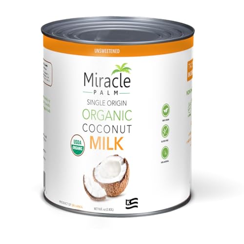 Image of Miracle Palm Coconut Milk Unsweetened - Coconut Milk Canned, Additive Free Organic 96 Fl Oz (Pack of 6)