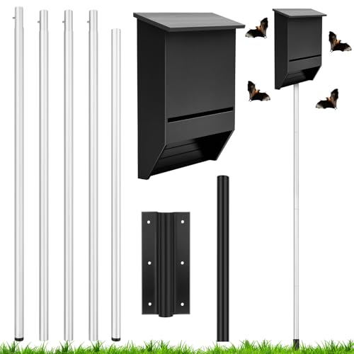 Yaocom 15FT Telescoping Bat House Pole Kit Include Bat House, Ground Socket for Outdoor