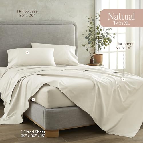 Image of Whisper Organics 100% Organic Cotton Bed Sheets with Deep Pocket 3 Pc. Set