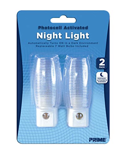 Prime Wire & Cable Nla2P Incandescent Automatic Night Light, 2-Pack, White #TOP1