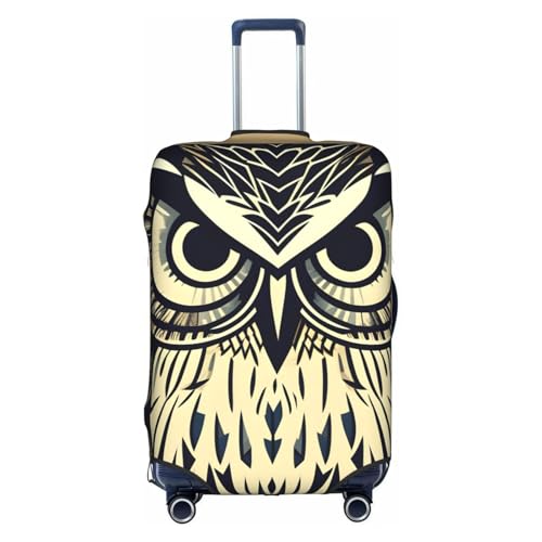 Housse extensible de valise motif chouette design blanc taille Large