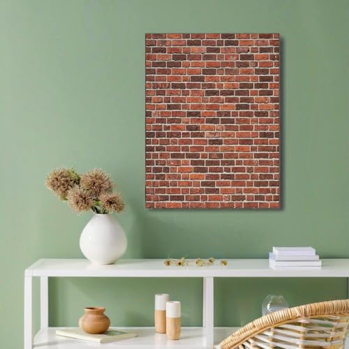 Tableau briques rouges pour masquer mur vide deco retro industriel 70x100 cm