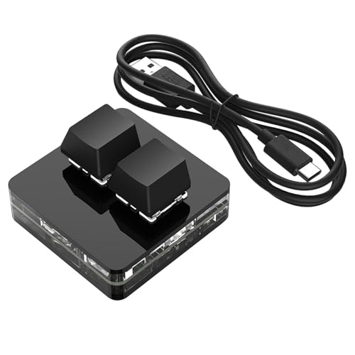 Kaxenig Copiar y Pegar Teclado de 2 Teclas, Mini Teclado con Teclas para copiar y Pegar, Teclados de PC de Juegos mecánicos universales, retroiluminado RGB para copiar y para el hogar y los viaj
