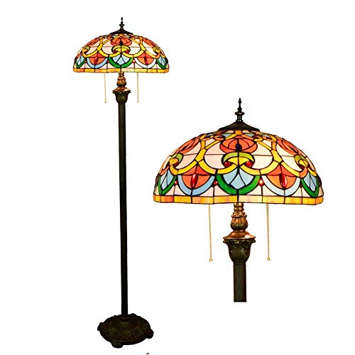 Lampadaire Tiffany en verre vert de 16 pouces pour salon élégant