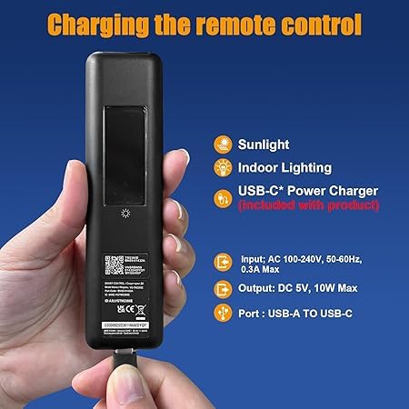 Image of BN59-01432A Solar Voice Remote Control for Samsung NEO QLED 8K HDR Smard tv with Rechargeable Solar Cell Compatible with Neo QLED 8K HDR Smart TVs (Solar Voice for Remote with Solar Cell)