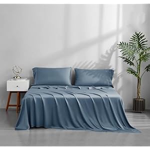 ACCURATEX Cooling Sheets Twin Size - 100% Viscose Made from Bamboo, Luxury Cool Silky Sheet Set for Twin Size Bed, Super Soft Breathable Bedding Sheets up to 16 inches Deep Pockect, Beige Be