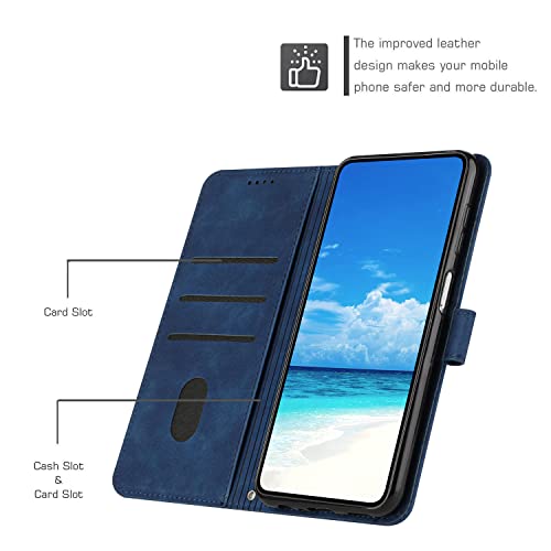 Coque portefeuille Samsung Galaxy S24 bleu avec dragonne chic
