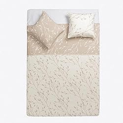 Colchas Tonos Marrones LA MALLORQUINA Conjunto Colcha piqué y Fundas de cojín - Malia (Cama 180 o 200 cm - 280x260 cm - Crudo) | Colchas de Lujo y Diseño de Algodón - Cojines para Sofá o Cama