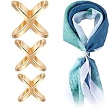 YFFSFDC スカーフ リング スカーフ留め 3サイズ3個入り上品 かわいい 大人のブローチ 通すだけで 簡単アレンジ（ゴールド）