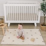 Bubba Bear Baby Play Mat, Floor Foam Playmats for Babies, Foldable Matt Gyms Playmat for Kids & Infants, Large Padded Waterproof Mats for Crawling & Playing, Soft Folding Wipeable (120 x 90 cm, Beige)
