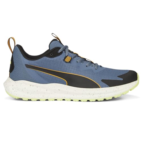 PUMA PUMA Mens Twitch Runner Running Shoe, Evening Sky-Orange Brick-PUMA Mens Black, 14