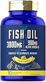Carlyle Fish Oil 3000mg | 900mg Omega 3 | 90 Softgels | Lemon Flavor | Non-GMO and Gluten Free Supplement