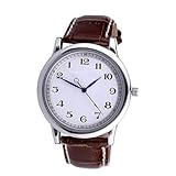 Peosaard Relojes de Moda Reloj Inverse Ratch Men Back Muñeco Muñeco Boys Reloj de Cuero con Correa Negra Impermeable