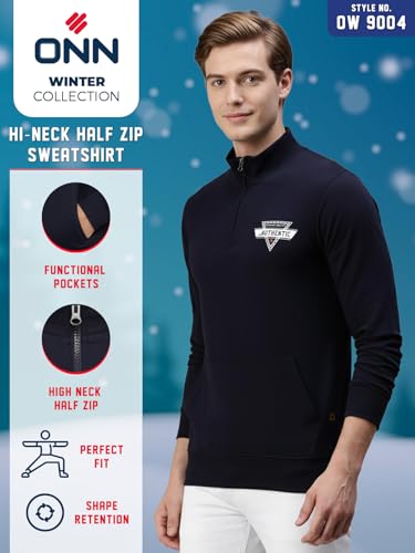 Image of ONN Men's Full Sleeves Super Soft Cotton Modern Fit Sweatshirt | Pocket on Each Side | Style 9002 /9004