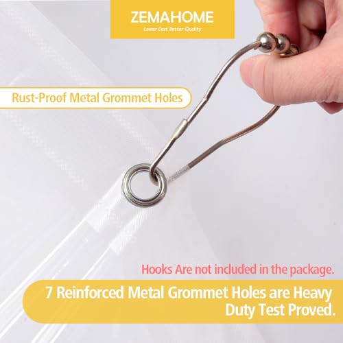 Image of ZEMAHOME Narrow Size Clear Plastic Shower Curtain Liner, 42x72 Inch Thin Lightweight Transparent Plastic Bathroom Shower Showroom Inner Curtain with Rustproof Metal Grommet Holes and Weighted Magnets