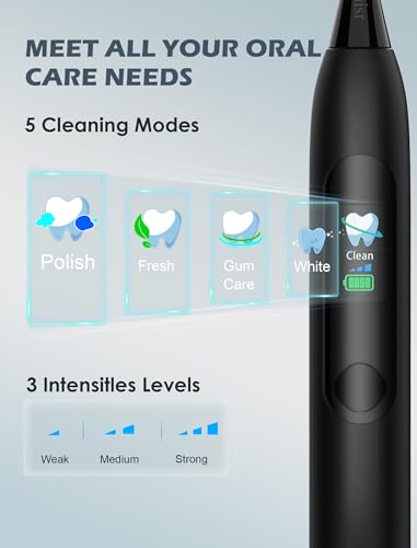 Electric Toothbrush for Adult- 90 Day Battery Life, Sonic Toothbrush with Pressure Sensor, Rechargeable Toothbrushes with Smart Screen, 5 Cleaning Modes & 3 Intensities Settings - Image 4