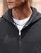 Herberton Men's Fashion Solid Hoody Cozy Comfort Hoodie Zipper Corduroy Long Sleeve Zip Full Zip Retro Coat Charcoal XXL