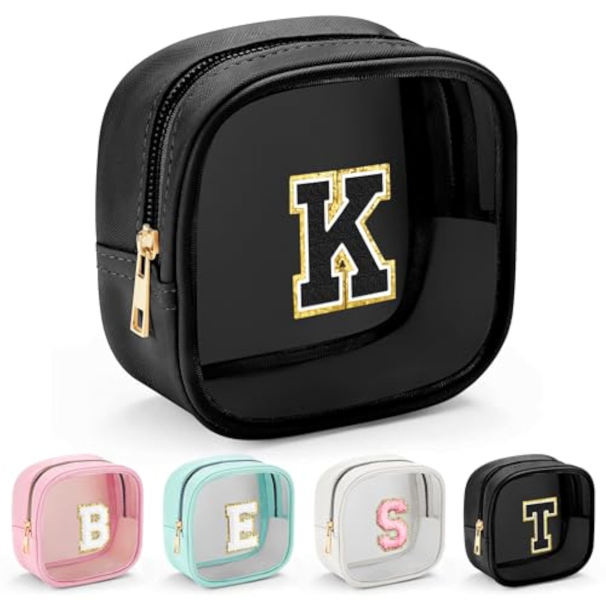 Initial Clear Toiletry Bag for Traveling Women
