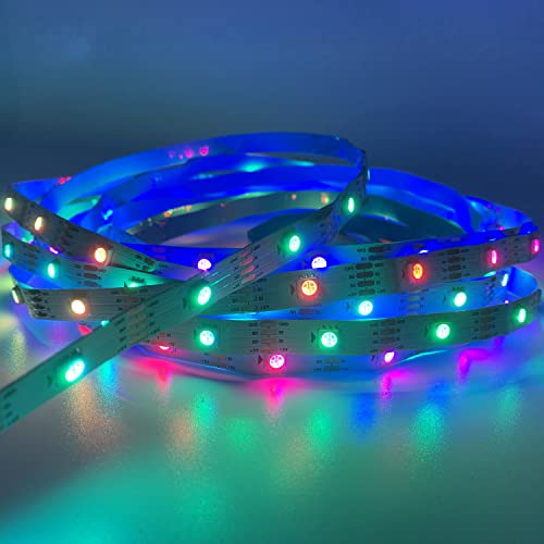 Image of DC 5V WS2813 Led Strip Light Dual Signal Individually Addressable 5m 30 LEDs WS2812B Updated Black White PCB (White PCB IP20, 5M 30LED /M)
