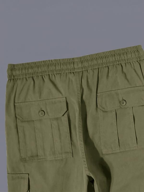 Image of Men's Casual Cargo Pants | Regular Fit Multi-Pocket Trousers-