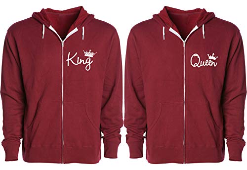 King Queen Jackets for Couples - His and Hers Jackets - Couple Currant Men Medium Women Medium