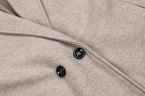 CHARTOU Women's Oversized Notched Collar Wool Blend Single Breast Midi Long Trench Coat4