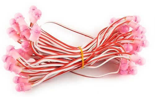 Image of SME 1 pics 12 Volt DC 6 Meter Long 50 Led Copper Wire Chain Light (Pink)