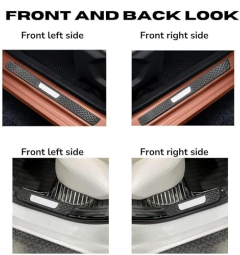 Image of Car Door Sill Plate with Reflector for Hyundai Grand i10 Nios Car | Scuff Plate for Front & Rear | Anti-Scratch Foot Step Guard for Car | Easy Installation