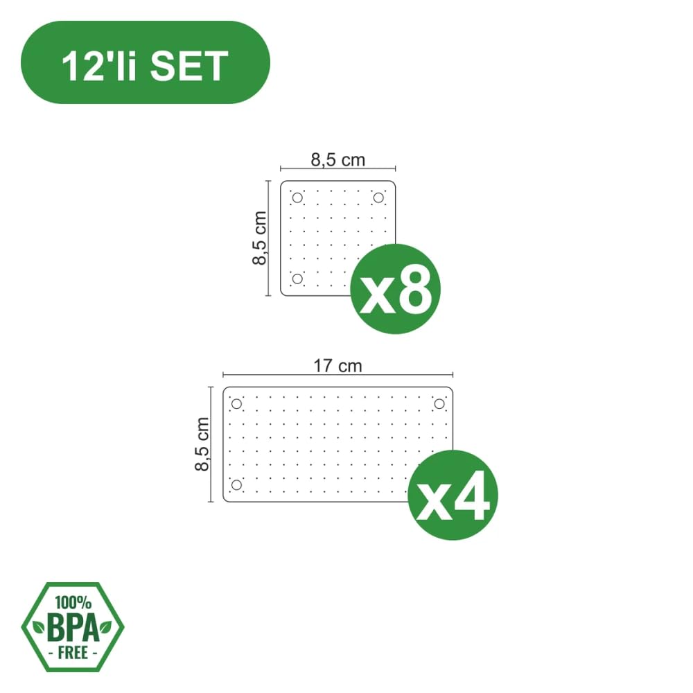 Modüler Organizer Set Takı Aksesuar Düzenleyici Çekmece İçi Makyaj Organizer Kristal (12'li)