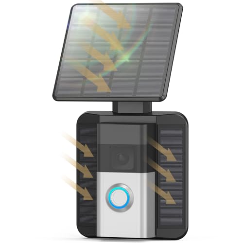 QIBOX Solar Charger Compatible with Battery Doorbell (2024 Release),USB-C Port Only, Waterproof Continuously Solar Panel, Adjustable Panel