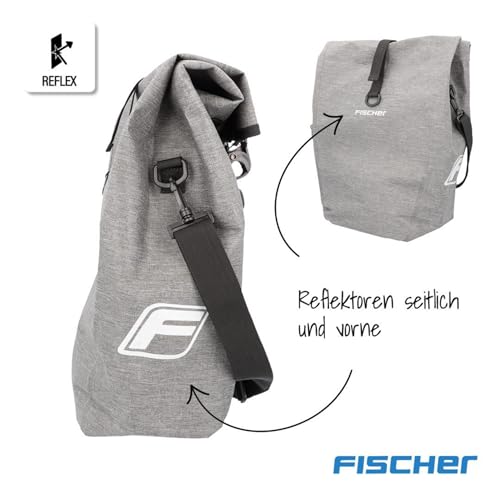 FISCHER Gepäckträgertasche Plus Cita, Fahrradtasche, wasserdicht, schwarz, Volumen 30 Liter