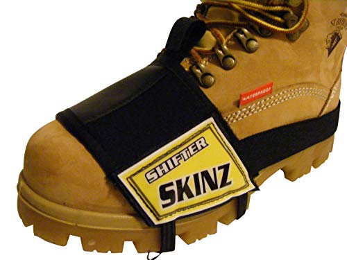 New Yellow Style Shifter Skinz Gear Shift Scuff Mark Shoe Boot Cover Protectors New Stronger Rubber Bottom Non Slip Sleeve Protector and New One Inch Stronger Heel Strap Along with a New Leather Gripper Shifter Pad on Top Eliminate Motorcycle Gear Sh