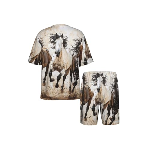 Pyjama 2 pièces homme avec imprimé artistique original - Ensemble de nuit fluide - 6