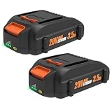 Ahomtikk 2 Pack 3.5Ah 20V Tool Battery Replacment for Worx Battery 20V Power Share WA3525 WA3520 WA3575 Replacs Worx 20 Volt Batteries for WG154 WG155s WG251s WG890 WG891