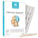 Healthspan Memory Support (60 Capsules) | Supports Your Concentration, Memory and Cognitive Health | Biotin and Zinc | Bacopa Monnieri Extract and Guarana for Alertness | Vegan
