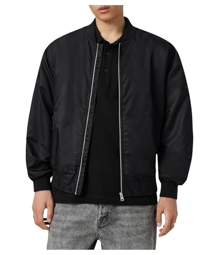 AllSaints Men's Future Bomber Jacket, Black, XS