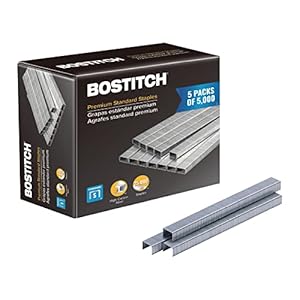 Bostitch Office Premium Standard Staples, 1/4″ Length, High-Carbon Steel, 5000 Per Box, 5-Pack