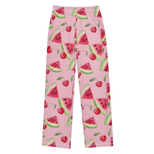 ALAZA Watermelon Cherry Fruit Cute Pajama Lounge Pants Long Sleep Pajama Bottoms with Pockets