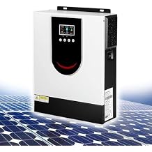 Hybrid Solar Inverter 1000W-10200W Pure Sine Wave, Off Grid Hybrid Inverter with 40-160A MPPT Solar Charge Controller + AC Charger, LCD Display 3.2KW