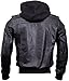 Mens Genuine Black Hooded Bomber Leather Jacket | Real Lambskin Waxed Brown Leather Jackets for Men with Removable Hood (Black, Large)