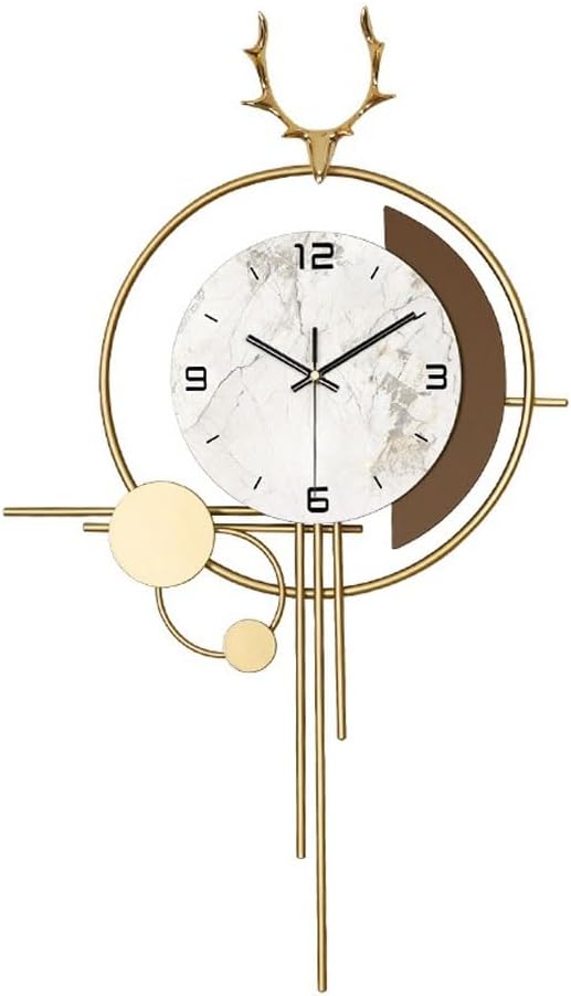 Wall Clock Simple Light Luxury Wall Clock Living Room Home Art Creative Restaurant Clock Atmospheric Clock Wall Hanging Clock for Wall(Medium)