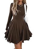 Style polyvalent pour toutes les occasions. Cette mini robe trapèze peut être portée pour de nombreuses occasions – des sorties décontractées au brunch avec des amis aux fêtes ou au bureau. La robe trapèze à manches longues est facile à superposer avec des vestes, des bottes ou des accessoires. Une robe ajustée et évasée indispensable pour les femmes à la recherche d'un style chic et confortable au quotidien.