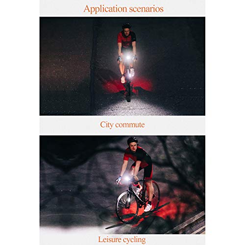 Luci per bici Ricaricabili USB, 400 lumen Faro per bici, Luci per bicicletta a LED super luminose anteriori e posteriori - Accessori di sicurezza per ciclismo a sgancio rapido per uomini/donne/bambin
