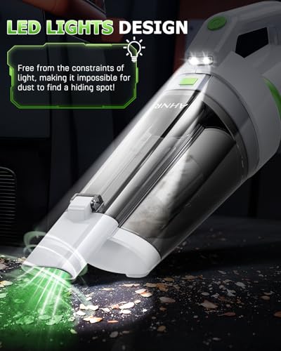 AHNR Handheld Vacuum Cordless, 16000PA Powerful Suction Hand Held Vacuum Dust Busters Cordless Rechargeable with LED Light & 2 HEPA Filters, Portable Car Vacuum Cleaner High Power for Car Home Office - Image 5