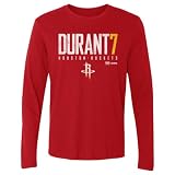 500 LEVEL NBA Kevin Durant Men's Long Sleeve T-Shirt | Houston NBA & NBPA Men's Long Sleeve T-Shirt (Red, M)