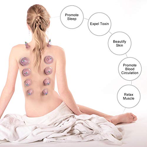 12x Saugnäpfe Schröpfen Therapie Set, medizinisches Schröpfen Chinesische Schröpfen Physiotherapie Set mit Vakuumpumpe und Ventil für Rückenschmerzen Cellulite Gesicht Abnehmen Bauch - Image 3
