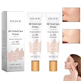 2Pcs BB Blur Tinted Moisturizer SPF 30,BB Tinted Care Primer, BB Cream Tinted Moisturizer,Hydrates & Smooths Your Skin. (Ivory)